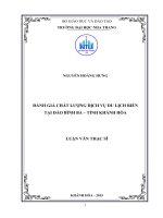 Đánh giá chất lượng dịch vụ du lịch biển tại đảo bình ba   tỉnh khánh hòa 