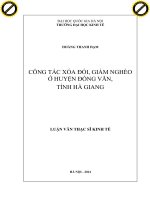 Công tác xóa đói, giảm nghèo ở huyện đồng văn, tỉnh hà giang 