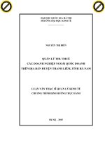Quản lý thu thuế các doanh nghiệp ngoài quốc doanh trên địa bàn huyện thanh liêm, tỉnh hà nam 