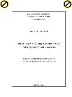 Phát triển tiêu thụ sản phẩm chè trên địa bàn tỉnh hà giang 