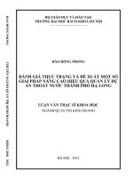 ĐÁNH GIÁ THỰC TRẠNG VÀ ĐỀ XUẤT MỘT SỐ GIẢI PHÁP NÂNG CAO HIỆU QUẢ QUẢN LÝ DỰ ÁN THOÁT NƯỚC THÀNH PHỐ HẠ LONG