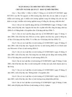 NGÂN HÀNG câu hỏi THI VIẾT CÔNG CHỨC CHUYÊN NGÀNH QUẢN lý   bảo vệ môi TRƯỜNG 