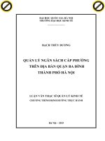 Quản lý ngân sách cấp phường trên địa bàn quận ba đình thành phố hà nội 