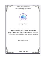Nghiên cứu các yếu tố ảnh hưởng đến quyết định chọn học ở khoa kinh tế của sinh viên trường cao đẳng công nghiệp tuy hòa