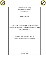 Quản lý dự án đầu tư xây dựng cơ bản từ nguồn vốn ngân sách trên địa bàn huyện nghi lộc, tỉnh nghệ an 