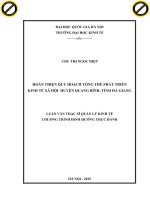 Hoàn thiện quy hoạch tổng thể phát triển kinh tế xã hội huyện quang bình, tỉnh hà giang 