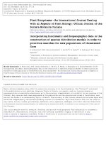 Incorporating bioclimatic and biogeographic data in the construction of plant distribution 2014