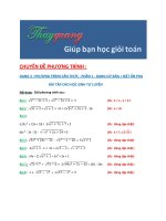 CHUYÊN đề PHƯƠNG TRÌNH   CAN THUC  NHUNG BAI TOAN CO BAN 
