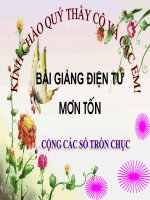 Bài giảng Toán 1 chương 3 bài 16: Các số tròn chục