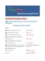 CHUYÊN đề PHƯƠNG TRÌNH   PHƯƠNG TRÌNH bậc CAO 