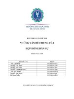 BÀI THẢO LUẬN DÂN SỰ THỨ HAI-NHỮNG VẤN ĐỀ CUNG VỀ HỢP ĐỒNG