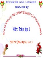 Bài giảng Toán 1 chương 3 bài 9: Phép cộng dạng 14+3