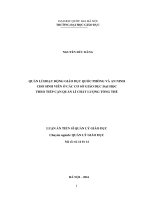 Quản lí hoạt động giáo dục quốc phòng và an ninh cho sinh viên ở các cơ sở giáo dục đại học theo tiếp cận quản lí chất lượng tổng thể 