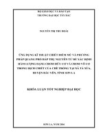 Ứng dụng kĩ thuật chiết điểm mù và phương pháp quang phổ hấp thụ nguyên tử để xác định hàm lượng dạng crom hữu cơ và crom vô cơ trong dịch chiết của chè trồng tại xã tà xùa, huyện bắc yên, tỉnh sơn la 