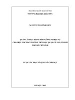 Quản lý hoạt động bồi dưỡng nghiệp vụ cho hiệu trưởng các trường tiểu học quận gò vấp – TP  hồ chí minh 