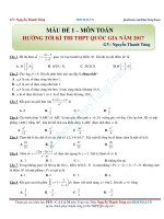 15 đề thi thử môn toán trắc nghiệm THPTQG 2017