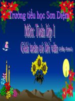 Bài giảng Toán 1 chương 3 bài 23: Giải toán có lời văn (tiếp theo)
