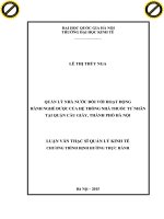 Quản lý nhà nước đối với hoạt động hành nghề dược của hệ thống nhà thuốc tư nhân tại quận cầu giấy, thành phố hà nội 
