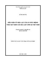 ĐIỀU KIỆN CÓ HIỆU LỰC CỦA DI CHÚC MIỆNG THEO QUY ĐỊNH CỦA BỘ LUẬT DÂN SỰ VIỆT NAM
