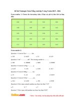 Đề thi Violympic Toán Tiếng Anh lớp 5 vòng 5 năm 2015 - 2016