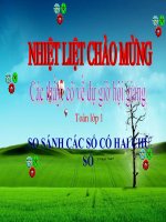 Bài giảng Toán 1 chương 3 bài 21: So sánh các số có hai chữ số