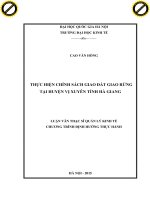 Thực hiện chính sách giao đất, giao rừng tại huyện vị xuyên, tỉnh hà giang 