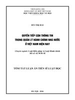 Quyền tiếp cận thông tin trong quản lý hành chính nhà nước ở việt nam hiện nay (TT)