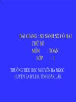 Bài giảng Toán 1 chương 3 bài 21: So sánh các số có hai chữ số