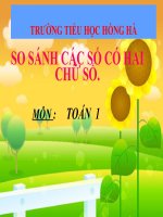 Bài giảng Toán 1 chương 3 bài 21: So sánh các số có hai chữ số