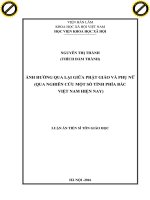 Ảnh hưởng qua lại giữa phật giáo và phụ nữ (qua nghiên cứu một số tỉnh thành phía bắc việt nam hiện nay) 