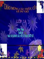 Bài giảng Toán 1 chương 3 bài 21: So sánh các số có hai chữ số