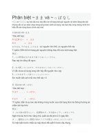 Phân biệt mama với panashi trong tiếng Nhật