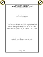 Nghiên cứu ảnh hưởng của một số yếu tố chính đến sự hình thành lớp thấm nito bằng phương pháp thẩm nito plasma xung 