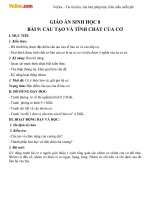 Giáo án Sinh học 8 bài Cấu tạo và tính chất của cơ