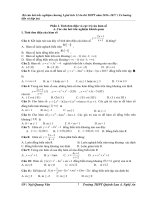 Bộ đề thi trắc nghiệm giải tích 12 chương I (Phần I)