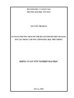 Sử dụng phương pháp đồ thị để giải nhanh một số dạng bài tập trong chương trình hóa học phổ thông 