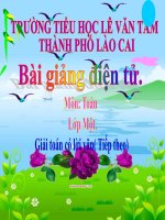 Bài giảng Toán 1 chương 3 bài 23: Giải toán có lời văn (tiếp theo)