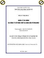 Quản lý tài chính tại công ty cổ phần thiết bị xăng dầu petrolimex 