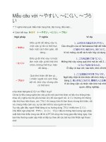 Mẫu câu với yasui,nikui,xzurai