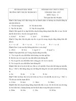 Đề thi khảo sát chất lượng đầu năm môn Vật lý lớp 11 trường THPT Thuận Thành số 1, Bắc Ninh năm học 2016 - 2017