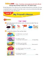 Bài tập tiếng anh lớp 5 (mới) Unit 2: My fiend’s house