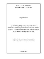 Quản lý hoạt động dạy học môn toán ở trường trung học phổ thông trưng vương – quận 1 – thành phố hồ chí minh theo tiếp cận phát triển năng lực người học 