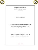 Quản lý nguồn nhân lực tai trường đại học điện lực 