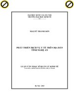 Phát triển dịch vụ y tế trên địa bàn tỉnh nghệ an 