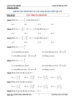 CỰC TRỊ CỦA HÀM SỐ TRONG TOÁN GIẢI TÍCH