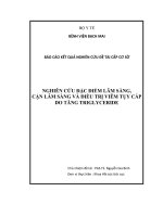 NGHIÊN CỨU ĐẶC ĐIỂM LÂM SÀNG, CẬN LÂM SÀNG VÀ ĐIỀU TRỊ VIÊM TỤY CẤP DO TĂNG TRIGLYCERIDE
