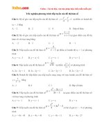 Bài tập trắc nghiệm phương trình tiếp tuyến của đồ thị hàm số (Có đáp án)