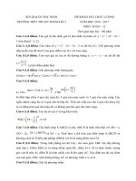 Đề thi khảo sát chất lượng đầu năm môn Toán lớp 12 trường THPT Thuận Thành số 1, Bắc Ninh năm học 2016 - 2017
