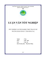 Thử nghiệm vaccine marek ở một trại gà đẻ thương phẩm thuộc tỉnh đồng nai 