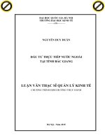 Đầu tư trực tiếp nước ngoài tại tỉnh bắc giang 